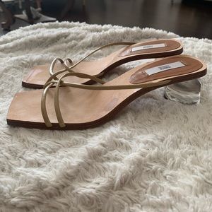 Miista London Nude NIKKI sandal clear heel.
